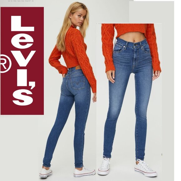 LEVI'S High Rise Mile High Super Skinny Blue Jean Size 27 - Picture 1 of 16